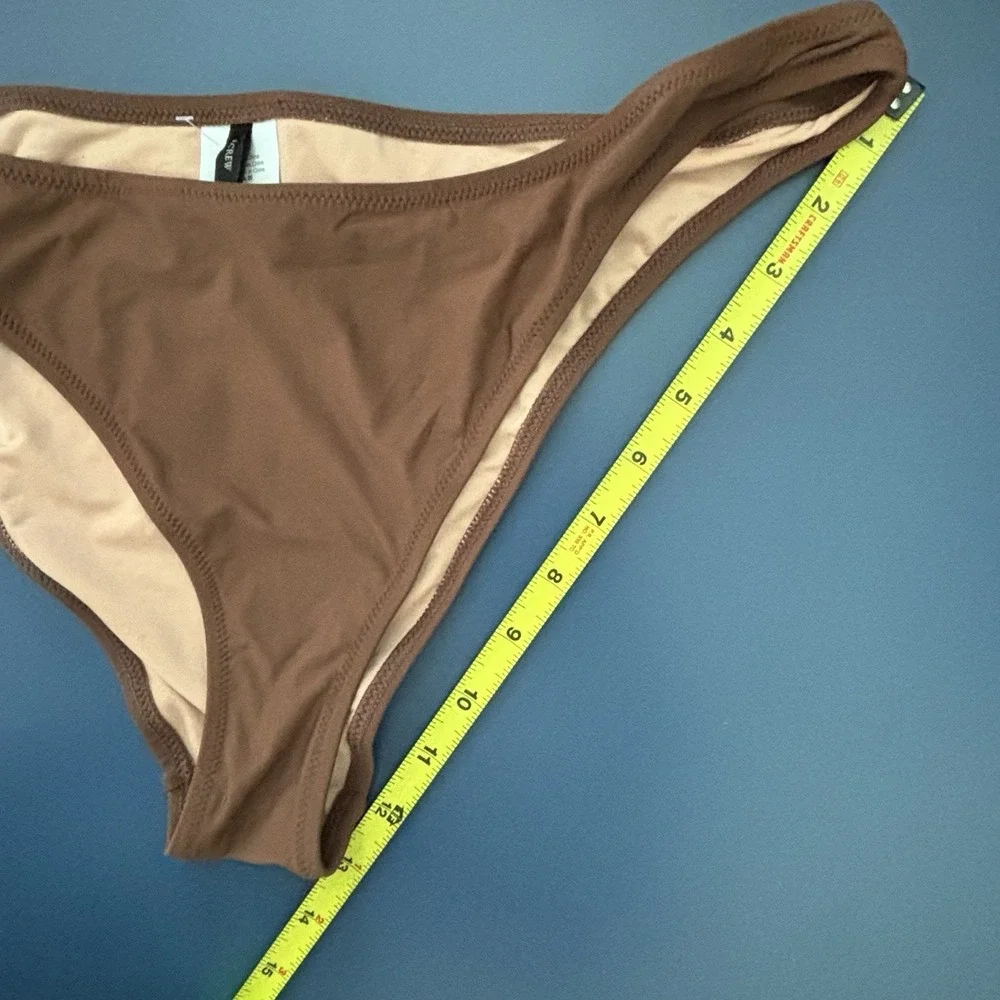 NWT J.‎ Crew Heritage 1989 high-leg bikini bottom Brown Size Large Mocha Beach